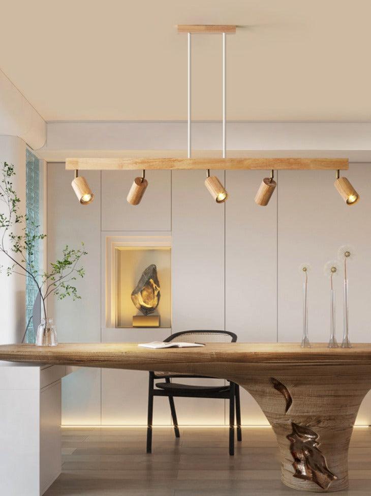 Holz Deckenlampe verstellbar mit warmem Licht und minimalistischem Design | Karnz