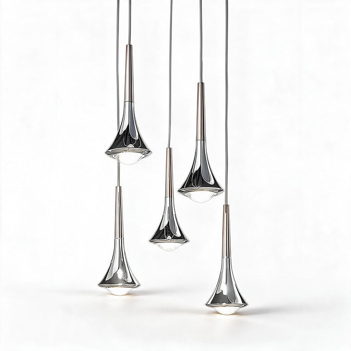 Moderne LED Pendelleuchte in Tropfenform – Verstellbarer Metalllüster für Wohnzimmer, Schlafzimmer und Esszimmer | Karnz