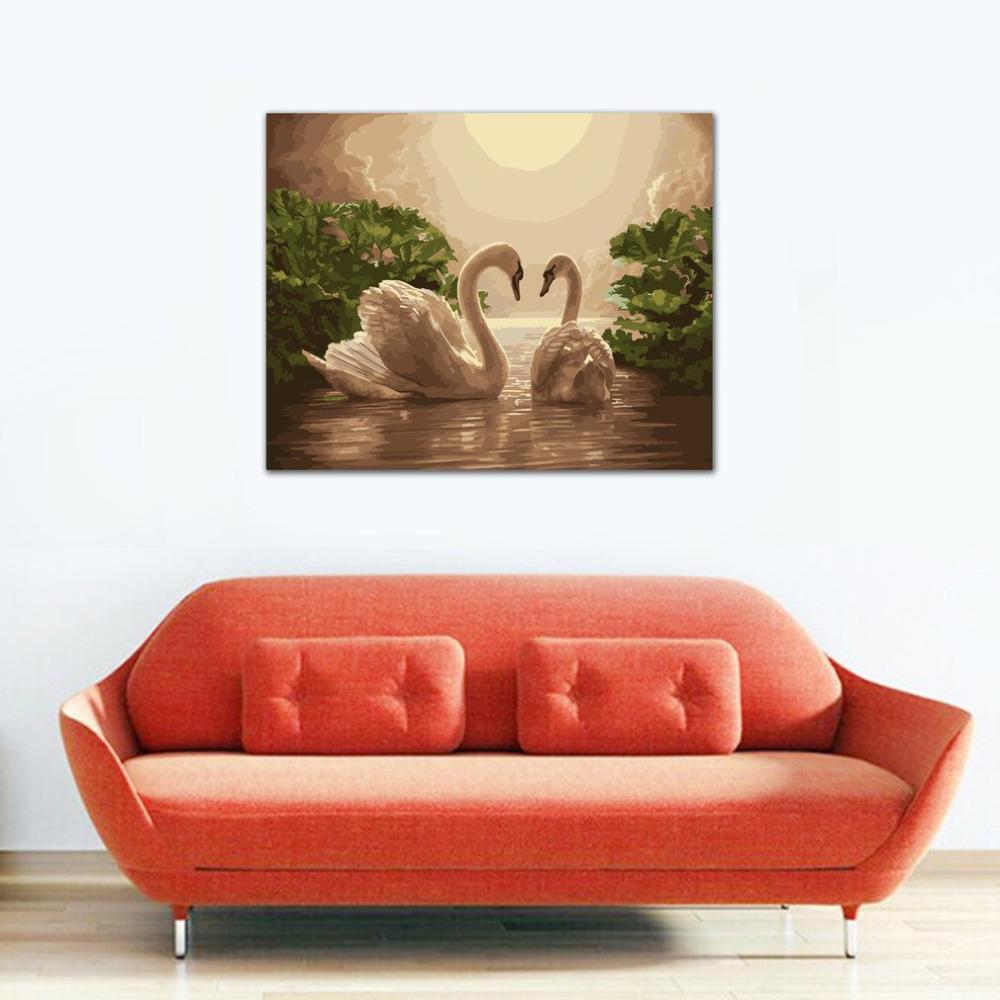 Swan Moonlight Lake - Van-Go Malen-nach-Zahlen Set | Karnz
