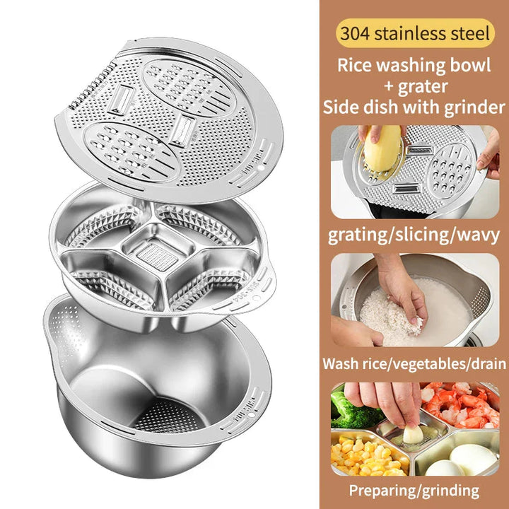 Multi-Function Edelstahl Siebschüssel und Abtropfsieb | Karnz