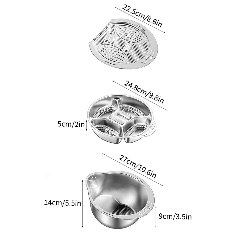 Multi-Function Edelstahl Siebschüssel und Abtropfsieb | Karnz