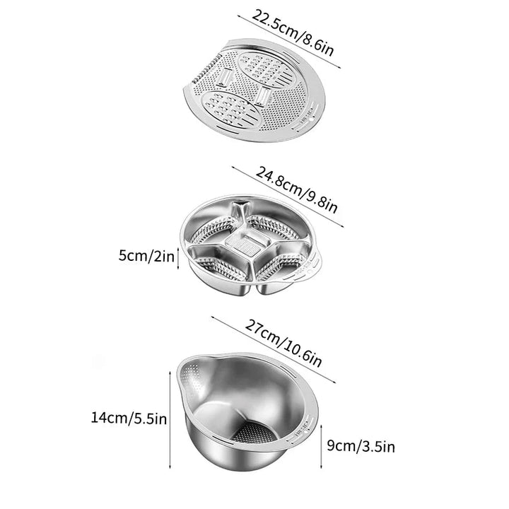 Multi-Function Edelstahl Siebschüssel und Abtropfsieb | Karnz