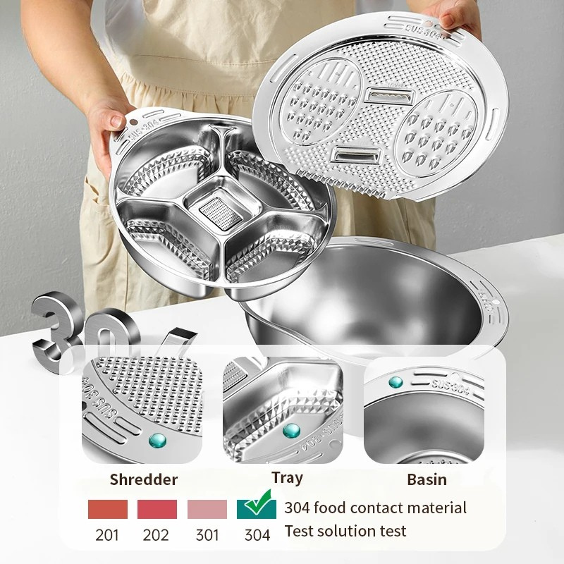 Multi-Function Edelstahl Siebschüssel und Abtropfsieb | Karnz