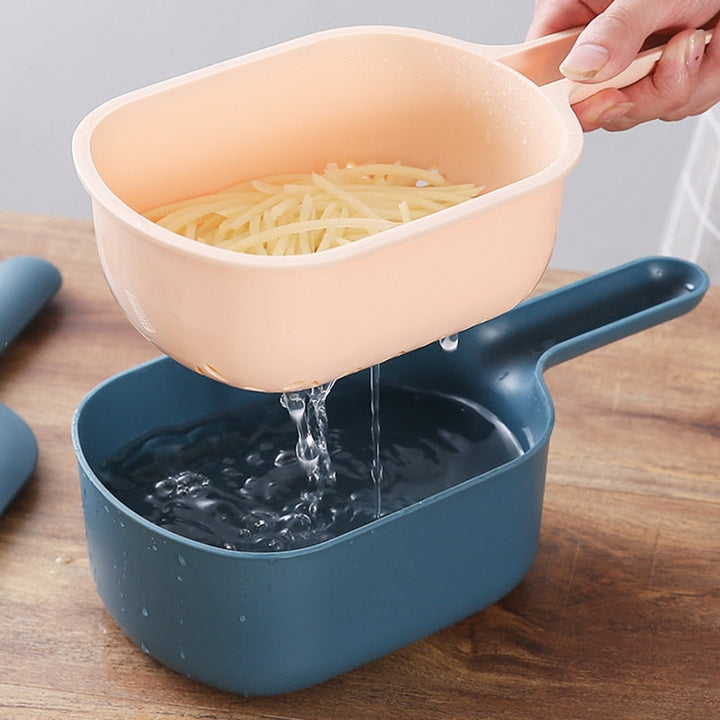 Multifunktionale Mandoline Schneider Cutter Reibe Raspeln mit Sieb | Karnz