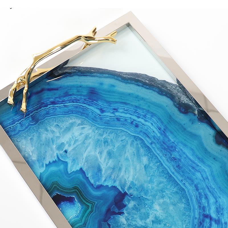 Blaue Achatplatte Karnz