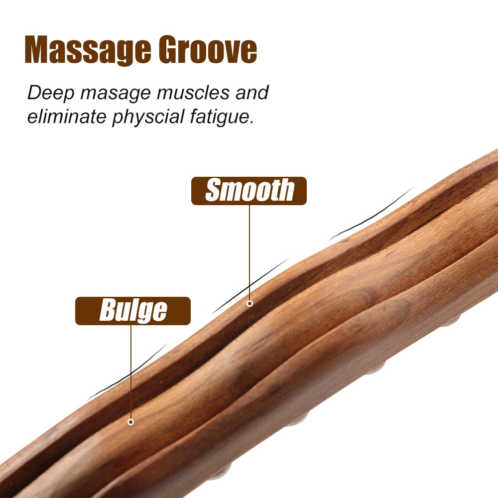 HoutRelax Gua Sha Massage Stick – 60 cm Massagewerkzeug aus natürlichem Holz für tiefe Muskelentspannung | Karnz