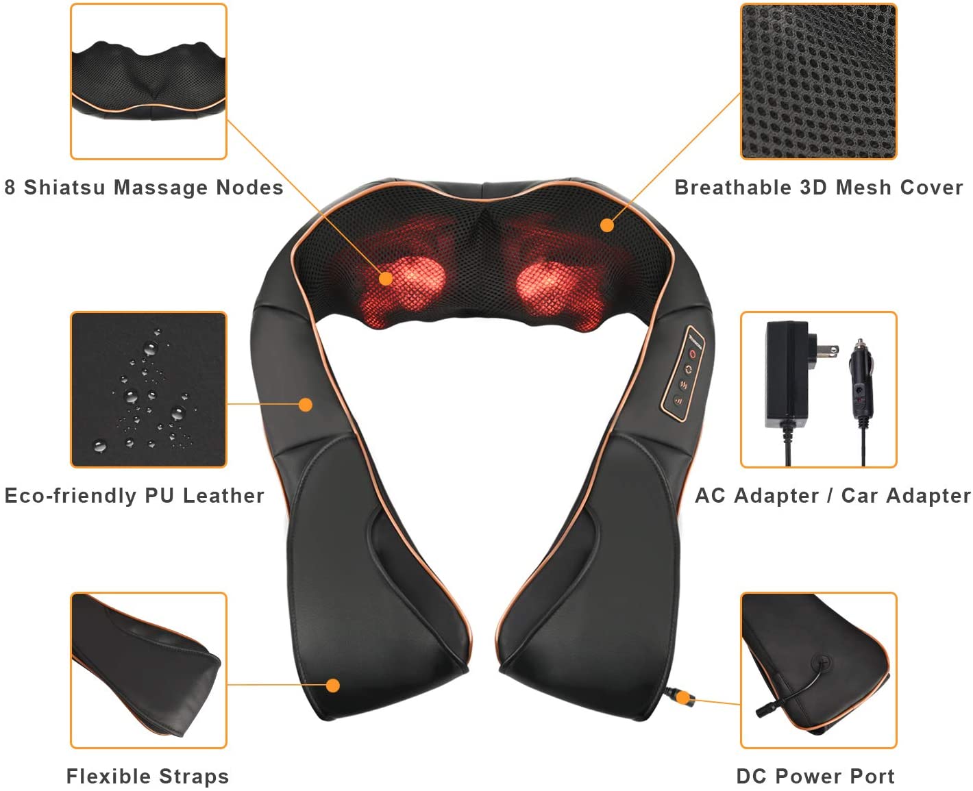 RelaxPro Massagekissen – Shiatsu-Heizkissen für Nacken, Schultern und Rücken | Karnz