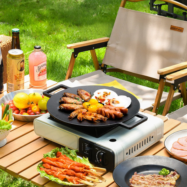Antihaft-Bratpfanne Outdoor Gusseisen BBQ Platte Camping Grillpfanne | Karnz
