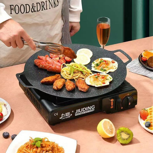 Antihaft-Bratpfanne Outdoor Gusseisen BBQ Platte Camping Grillpfanne | Karnz