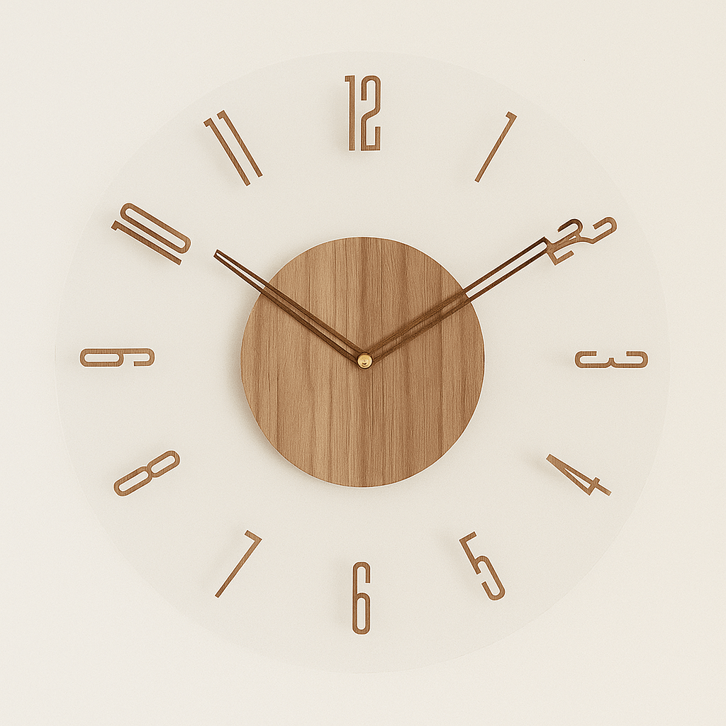 NORDORA – Geräuschlose skandinavische Wanduhr aus Naturholz