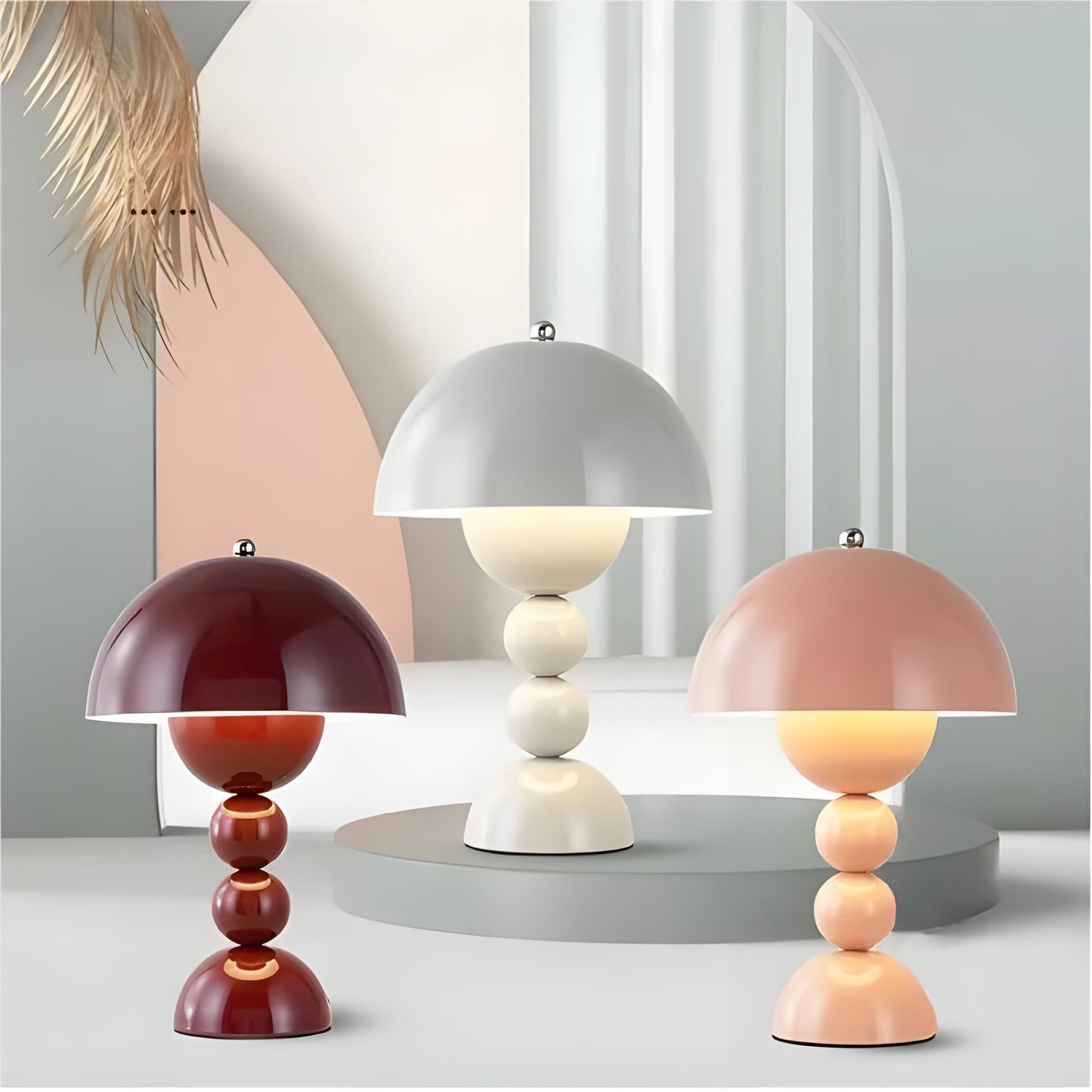 Skandinavische Design Tischlampe - FloraGlow | Karnz