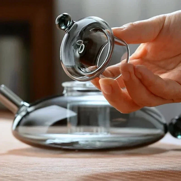 Nordic Style hitzebeständiger Glas-Teekessel mit Infuser Teekannen-Set | Karnz