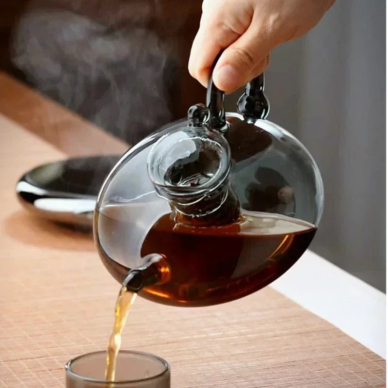 Nordic Style hitzebeständiger Glas-Teekessel mit Infuser Teekannen-Set | Karnz