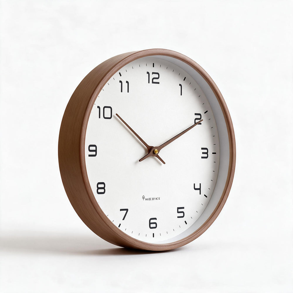 NordicTime Holz Wanduhr Lautlos Skandinavisch | Karnz