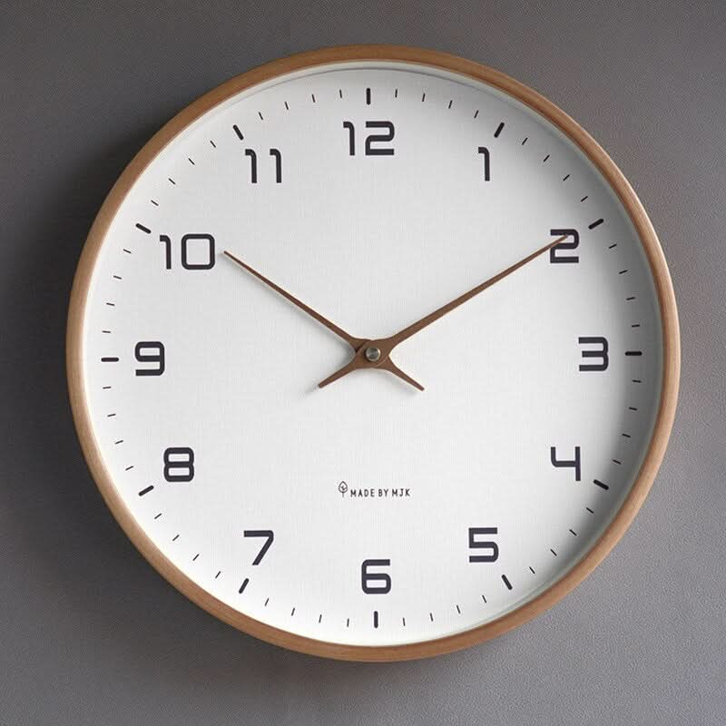 NordicTime Holz Wanduhr Lautlos Skandinavisch | Karnz