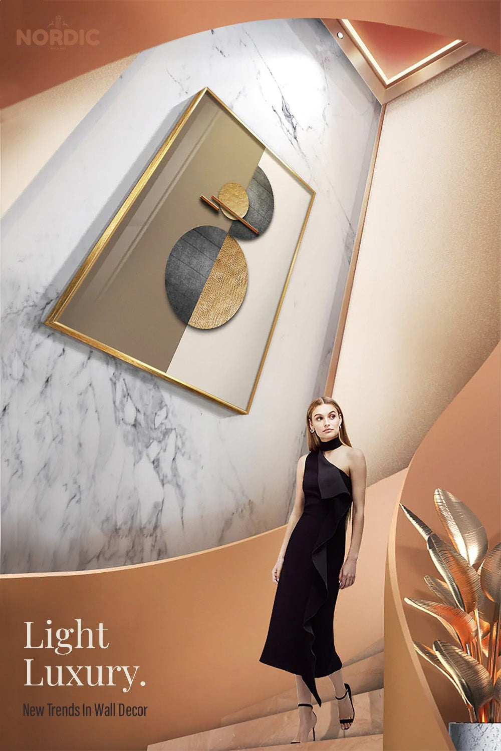 Skandinavische abstrakte sphärische geometrische Wandkunst feine Kunstdrucke auf Leinwand neutrale Farb Bilder für luxuriöses Wohnzimmer Schlafzimmer Büro Innendekoration | Karnz