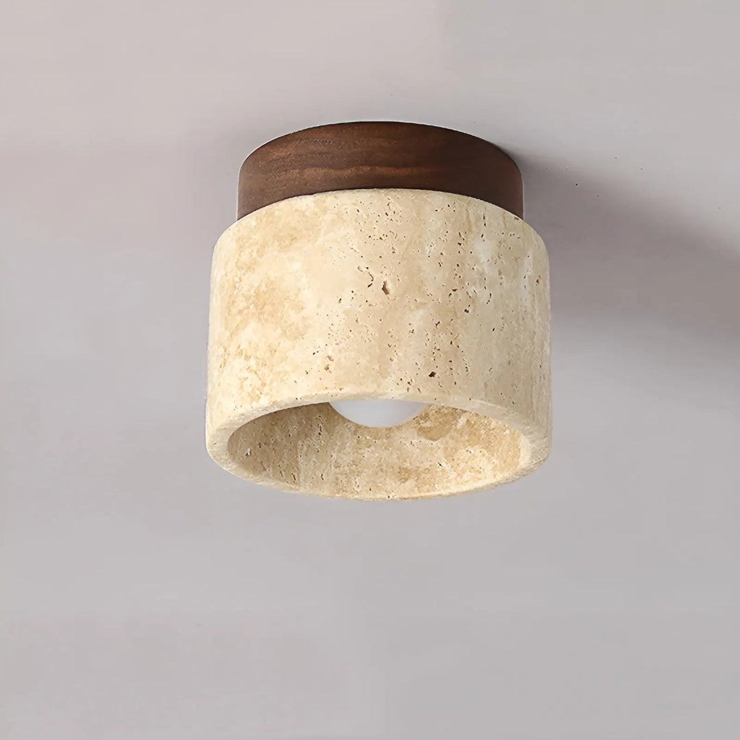 Rustikale Travertin Deckenlampe - TravaGlow | Karnz