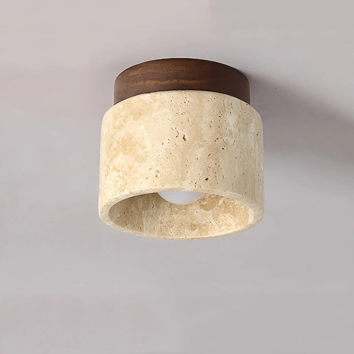 Rustikale Travertin Deckenlampe - TravaGlow | Karnz