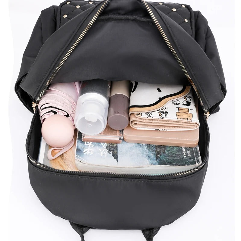 Leichter wasserabweisender Nylon-Rucksack für Frauen – Reisen & Schule | Karnz