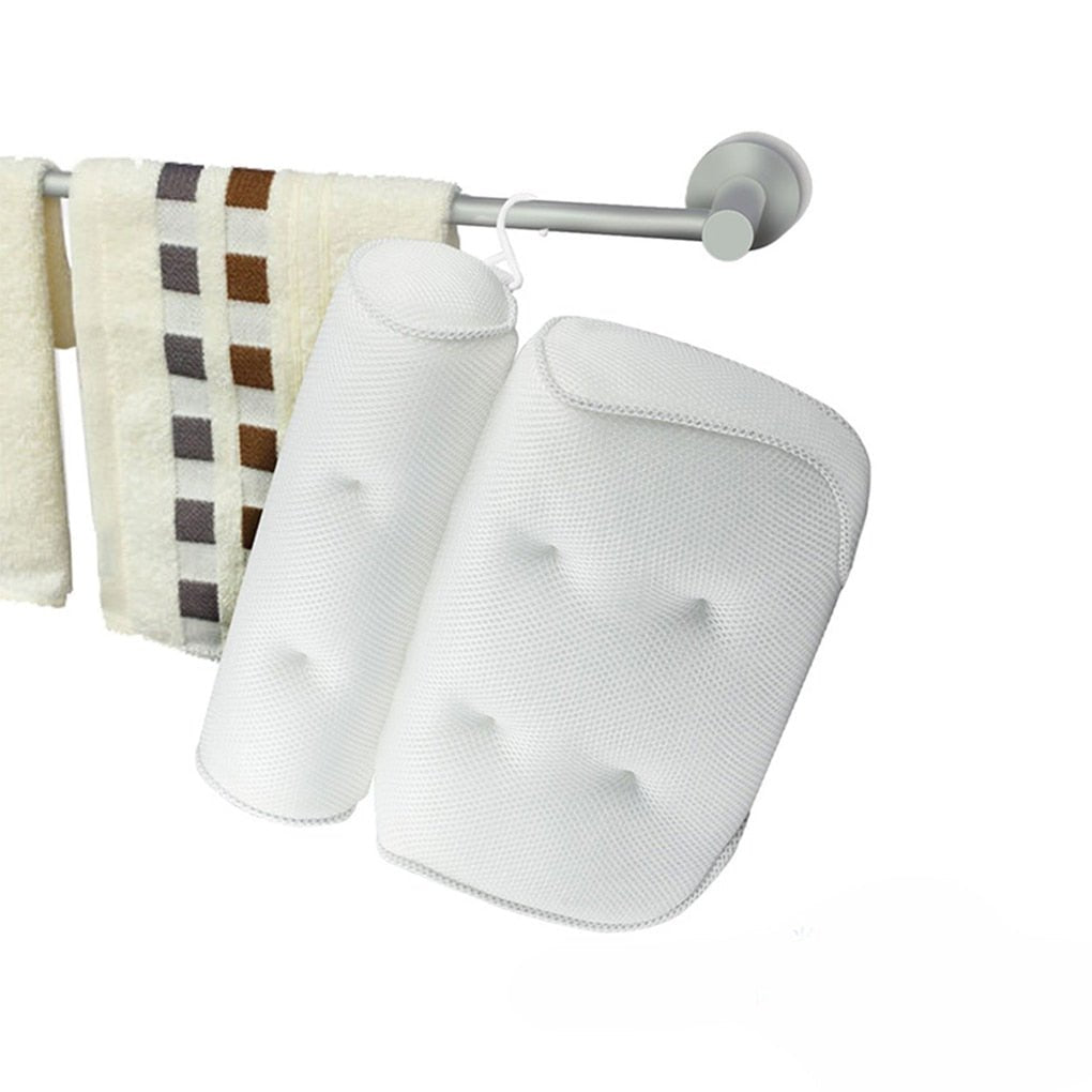 Orthopädisches Badewannenkissen - Atmungsaktives Badewannen-Kopfstützenkissen aus 3D-Netzgewebe mit Saugnäpfen