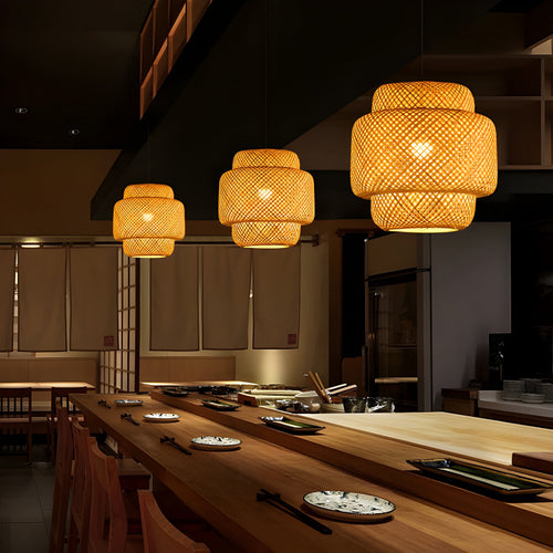 Bamboo-Lampe Handgestrickt Chinesischer Stil Weben | Karnz