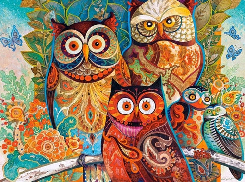 Abstract Owls - Van-Go Malen-nach-Zahlen Set | Karnz