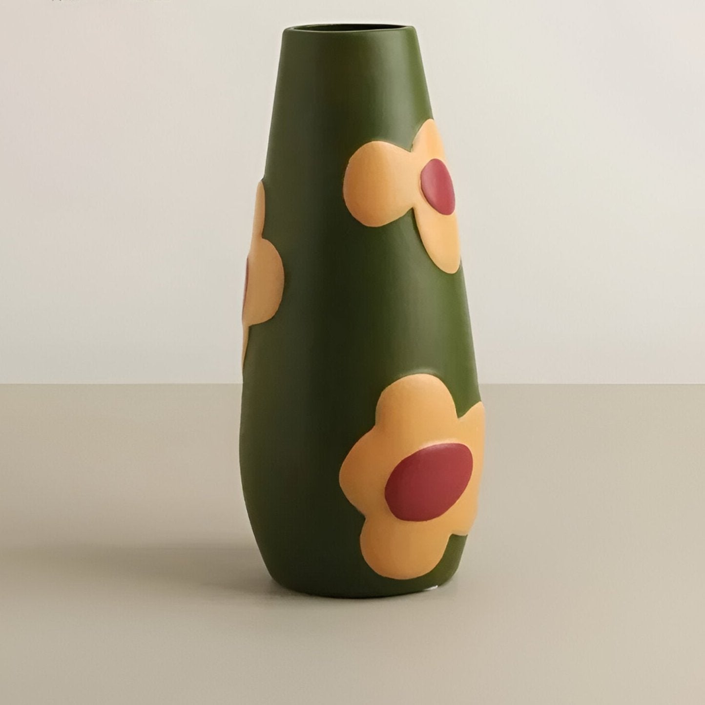 Gemalter floraler Keramikvase für Wohnkultur und Blumen | Karnz
