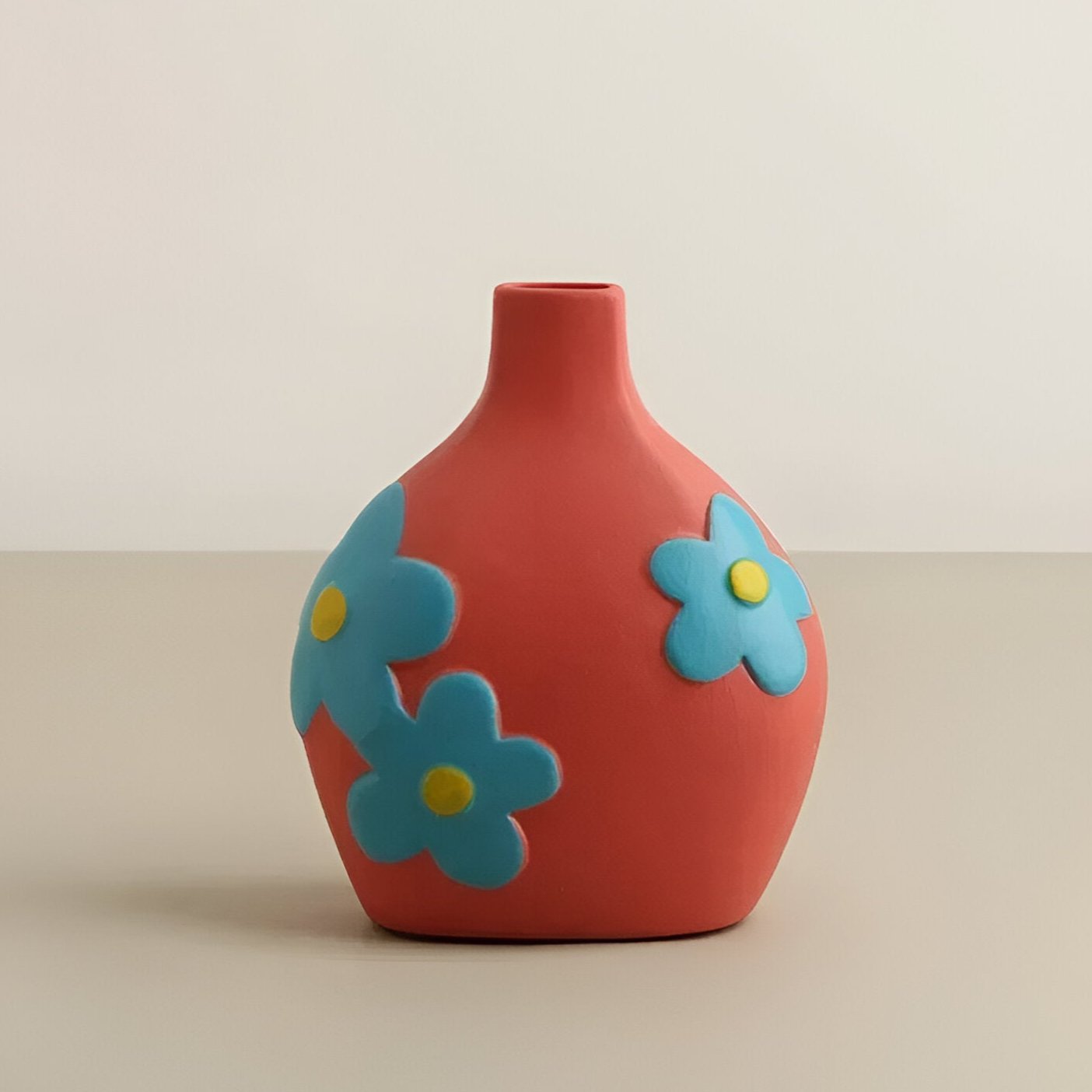 Gemalter floraler Keramikvase für Wohnkultur und Blumen | Karnz