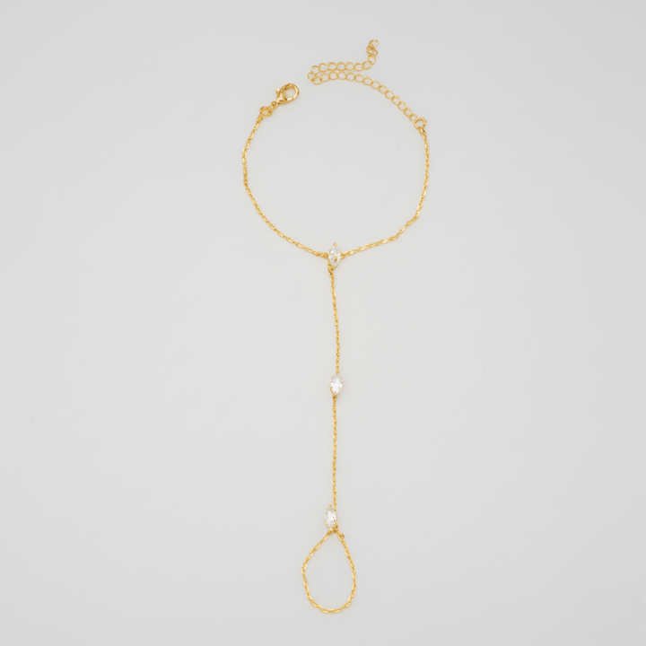 PalmGrace – Verstellbares Fingerring-Armband mit strahlenden Kristallen