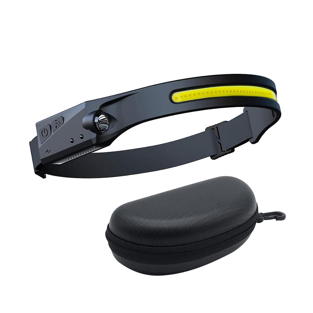 Stirnlampe (wiederaufladbar) 3-in-1 COB LED wasserdicht mit Bewegungssensor | Karnz