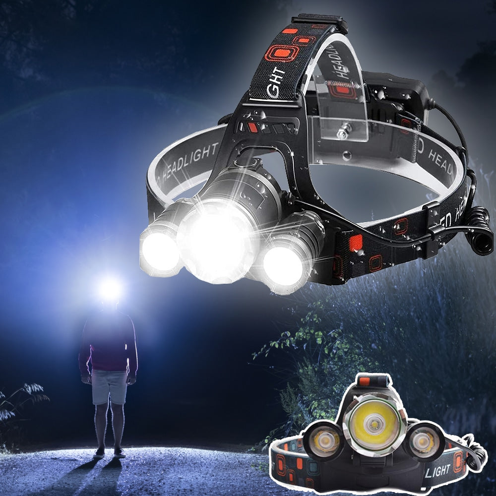 Professionelle LED-Stirnlampe (5000 Lumen) - Multifunktional und Wiederaufladbar | Karnz
