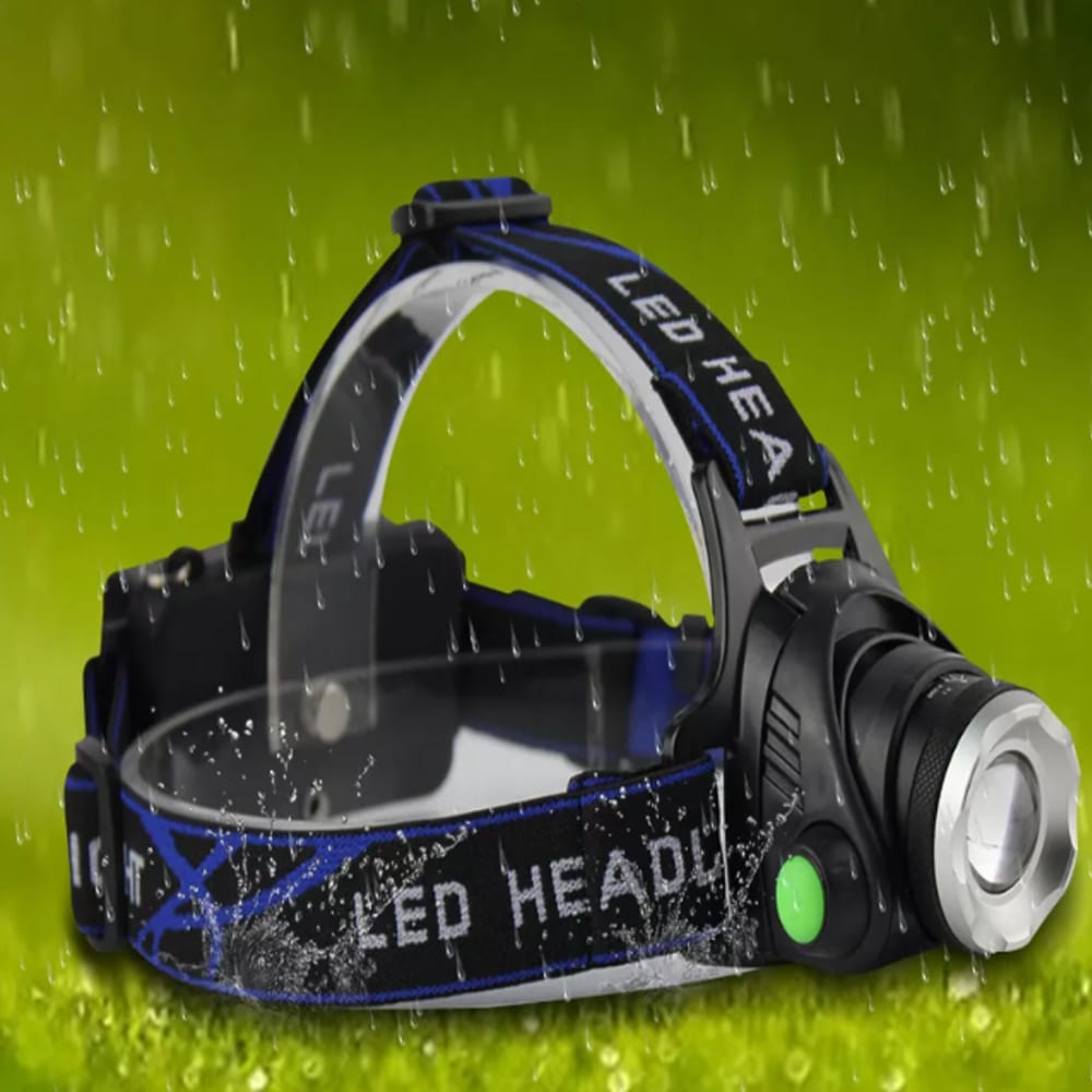 Stirnlampe 1800 Lumen mit einstellbarem Fokus und Zoom | Karnz