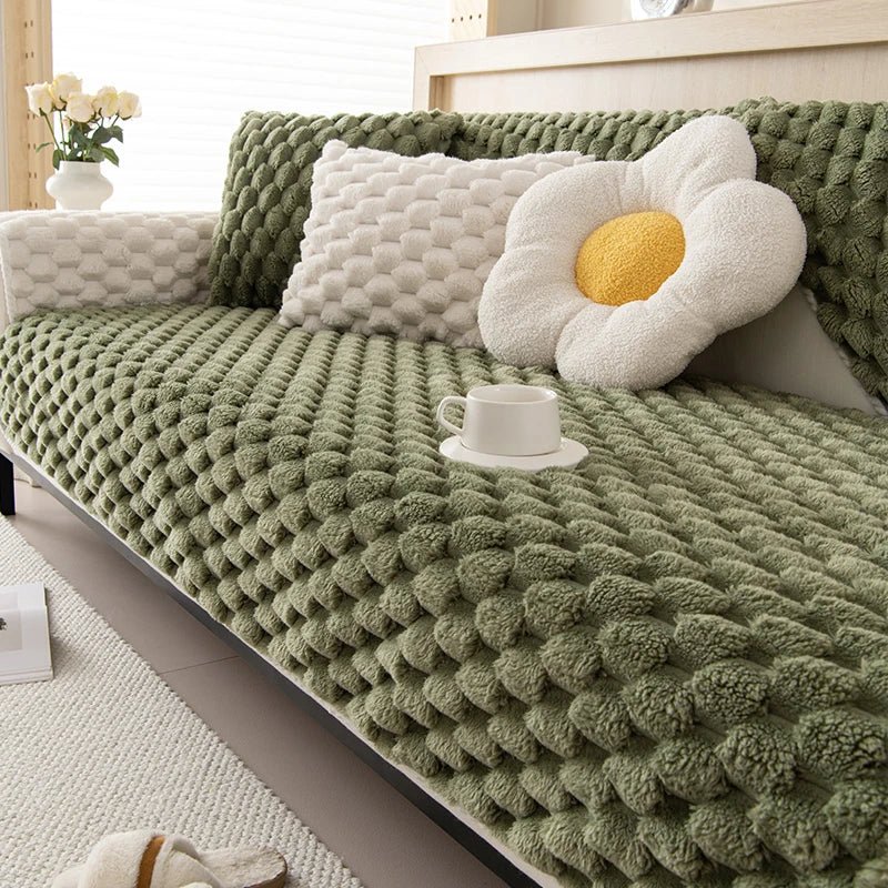 Pastellfarbe Verdickte Plüsch Sofa Decke für Gemütlichen Komfort | Karnz