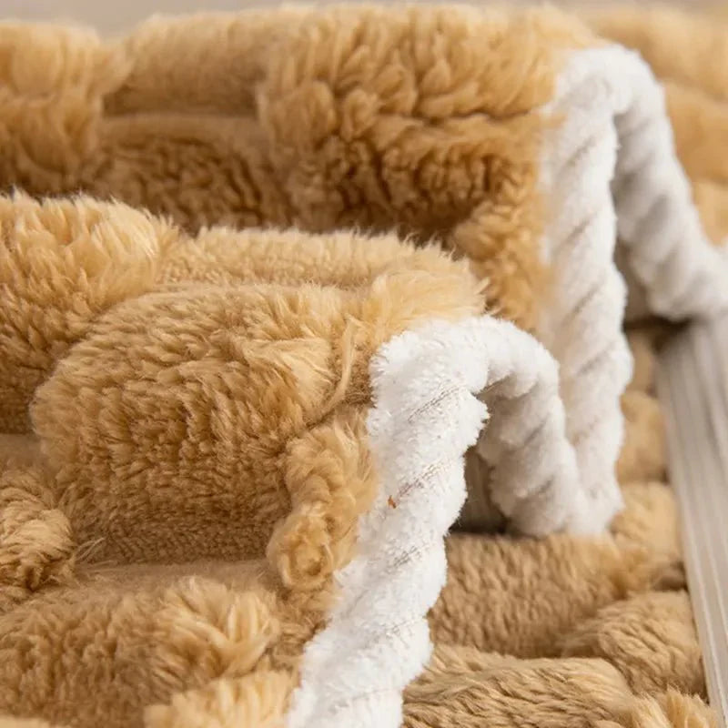 Pastellfarbe Verdickte Plüsch Sofa Decke für Gemütlichen Komfort | Karnz