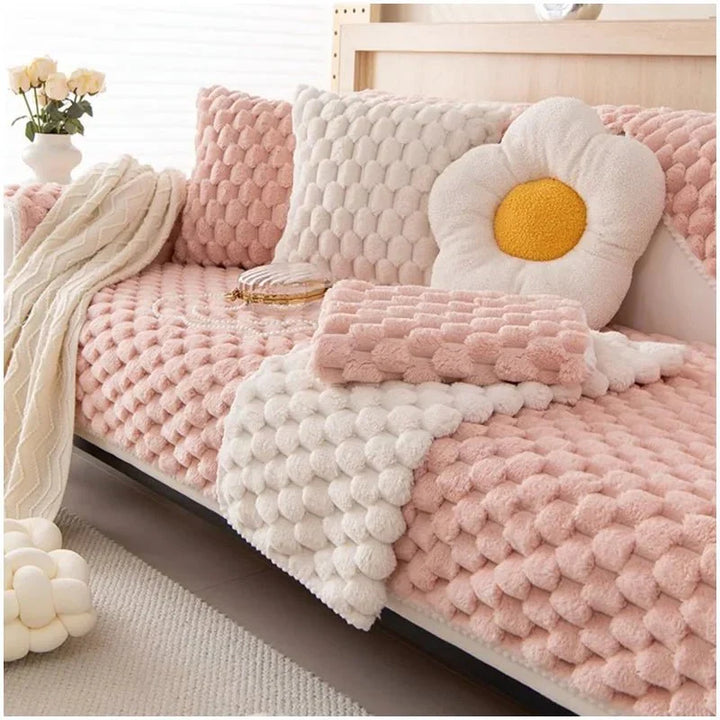 Pastellfarbe Verdickte Plüsch Sofa Decke für Gemütlichen Komfort | Karnz