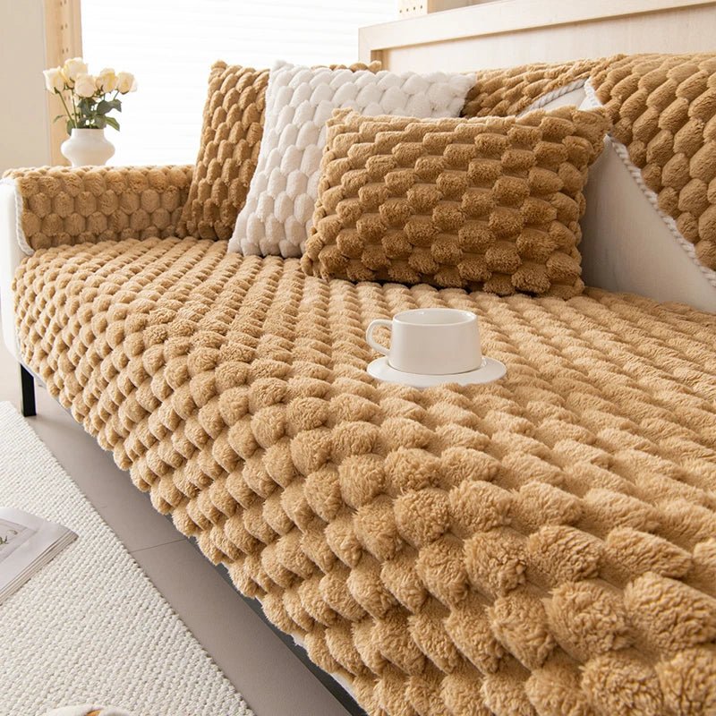 Pastellfarbe Verdickte Plüsch Sofa Decke für Gemütlichen Komfort | Karnz