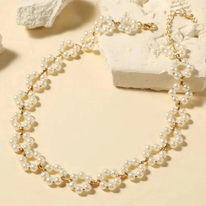 Karnz | Perle Floral Gänseblümchen Choker Halskette