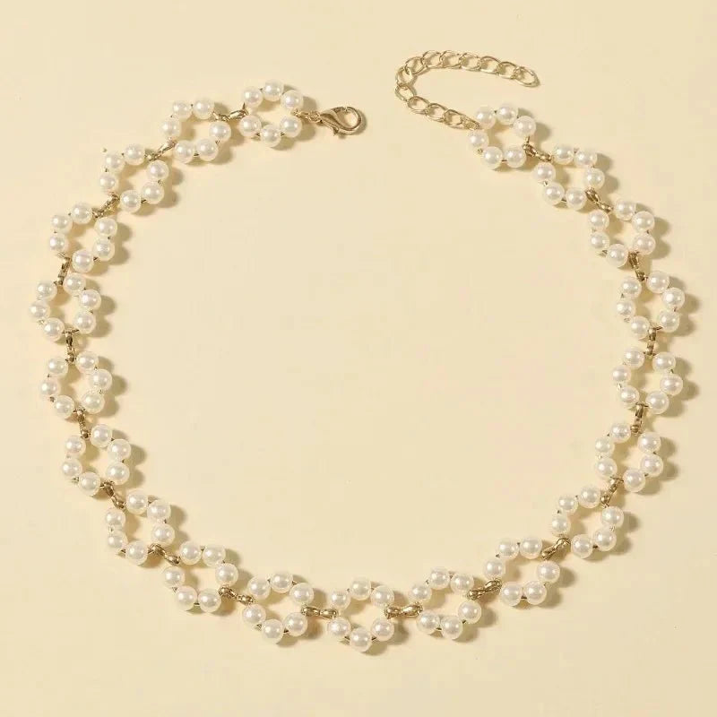Karnz | Perle Floral Gänseblümchen Choker Halskette