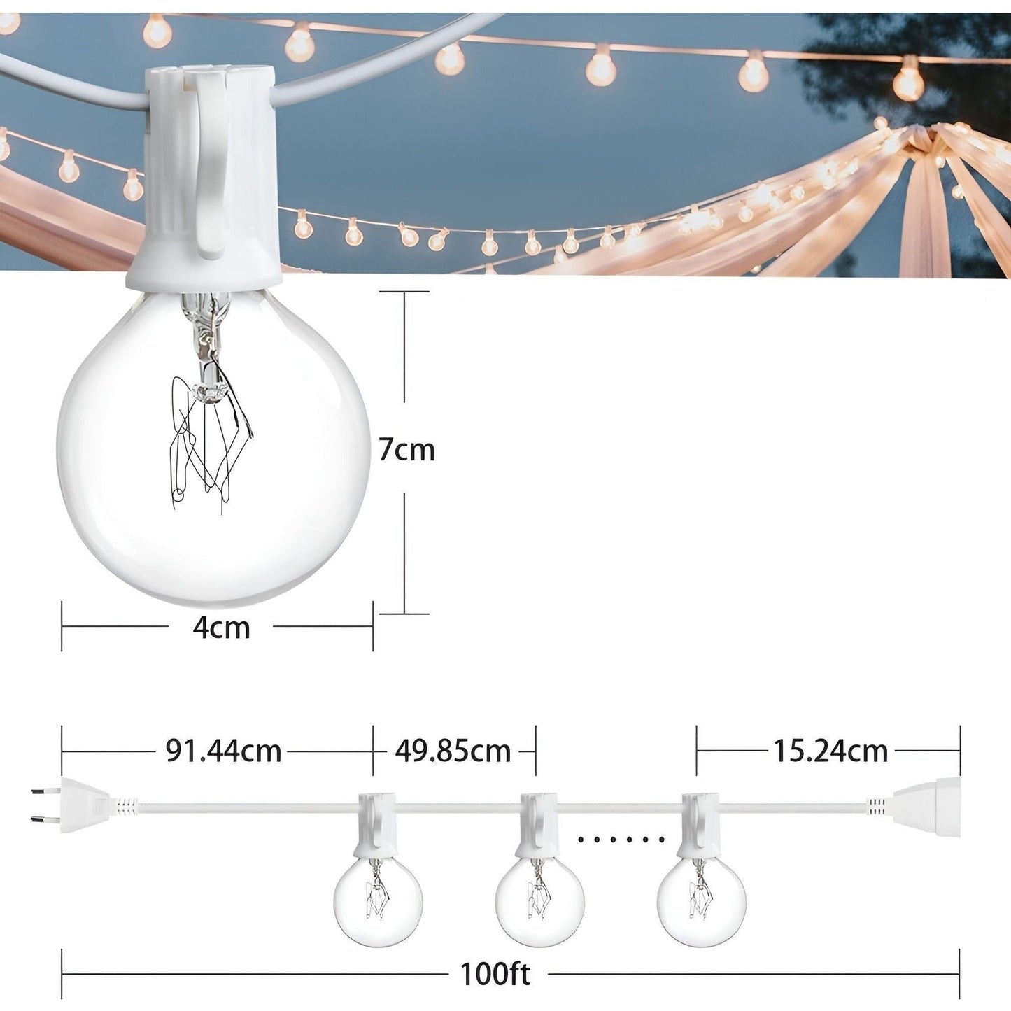 FairyFlicker Lichterketten – Luxuriöse Terrassenbeleuchtung mit wasserdichtem Schutz