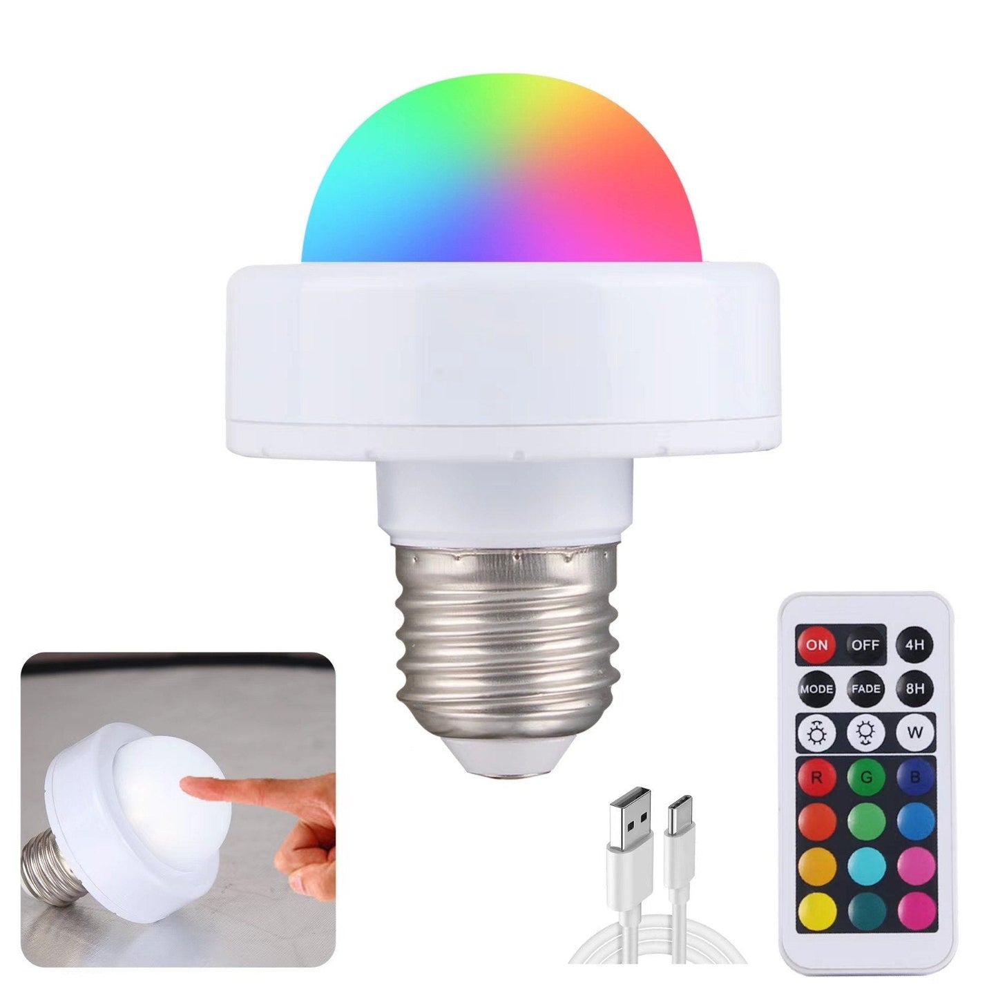 RoyaleGlow wiederaufladbare LED-Birne - Fernbedienung, Touch-Steuerung, mehrfarbig