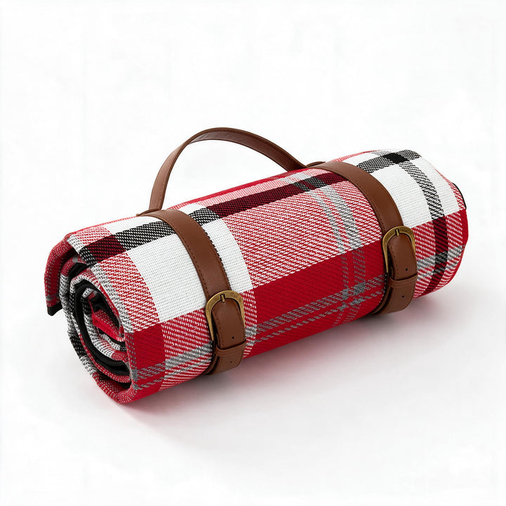 Picknickdecke wasserdicht mit Leder-Tragegurt | Karnz