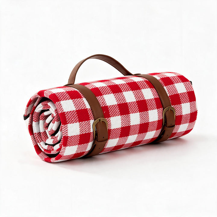 Picknickdecke wasserdicht mit Leder-Tragegurt | Karnz