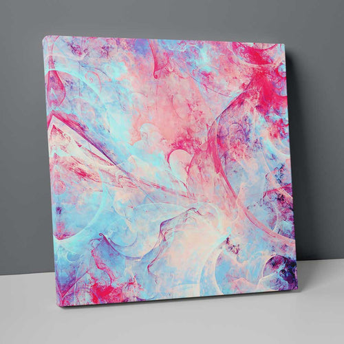 Abstraktes Fraktal Rosa Blau Lila Nr. 1 Druck auf Leinwand
