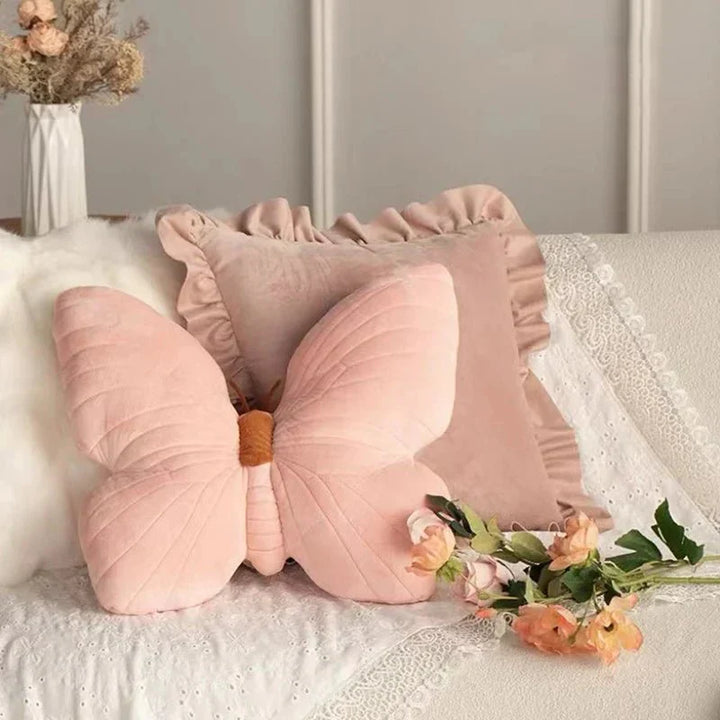 Pink Plüsch Schmetterlingskissenpolster für Sofa und Schlafzimmer | Karnz