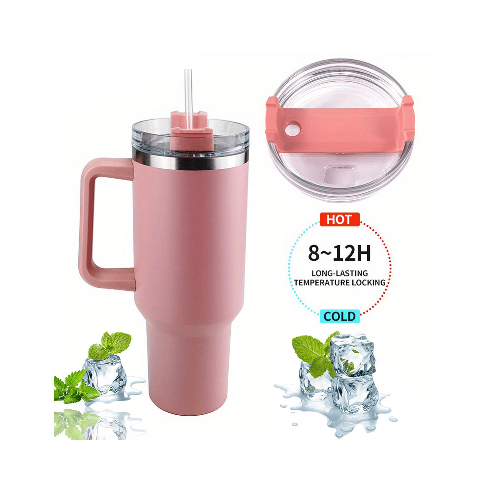 Tumbler Thermobecher 1200 ml mit Griff, Deckel und Strohhalm | Karnz