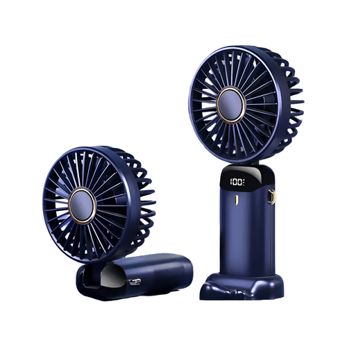 Wiederaufladbarer Handheld Mini Ventilator | 5-Geschwindigkeits, 90-Grad verstellbar & leise für Büro, Zuhause & Außenbereich | Karnz