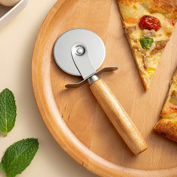 Pizzaschneider Holzgriff Teigschneider Schneidscheibe Schneider | Karnz