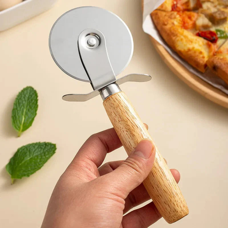 Pizzaschneider Holzgriff Teigschneider Schneidscheibe Schneider | Karnz