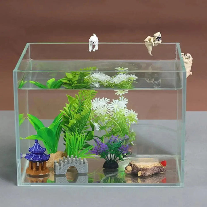 1-3Stk Mini Cartoon Hund Ornament Harz Figurine DIY Bastel Statue für Fischtank Fischschüssel Aquarium Zubehör Wohnkultur | Karnz
