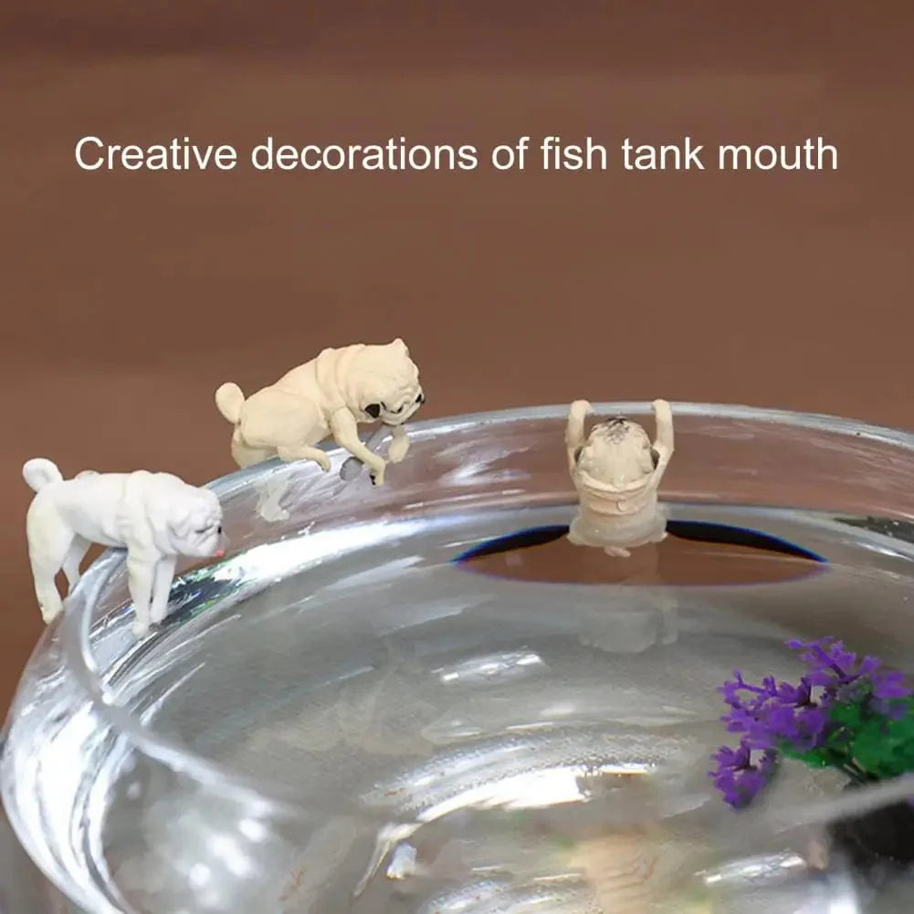 1-3Stk Mini Cartoon Hund Ornament Harz Figurine DIY Bastel Statue für Fischtank Fischschüssel Aquarium Zubehör Wohnkultur | Karnz